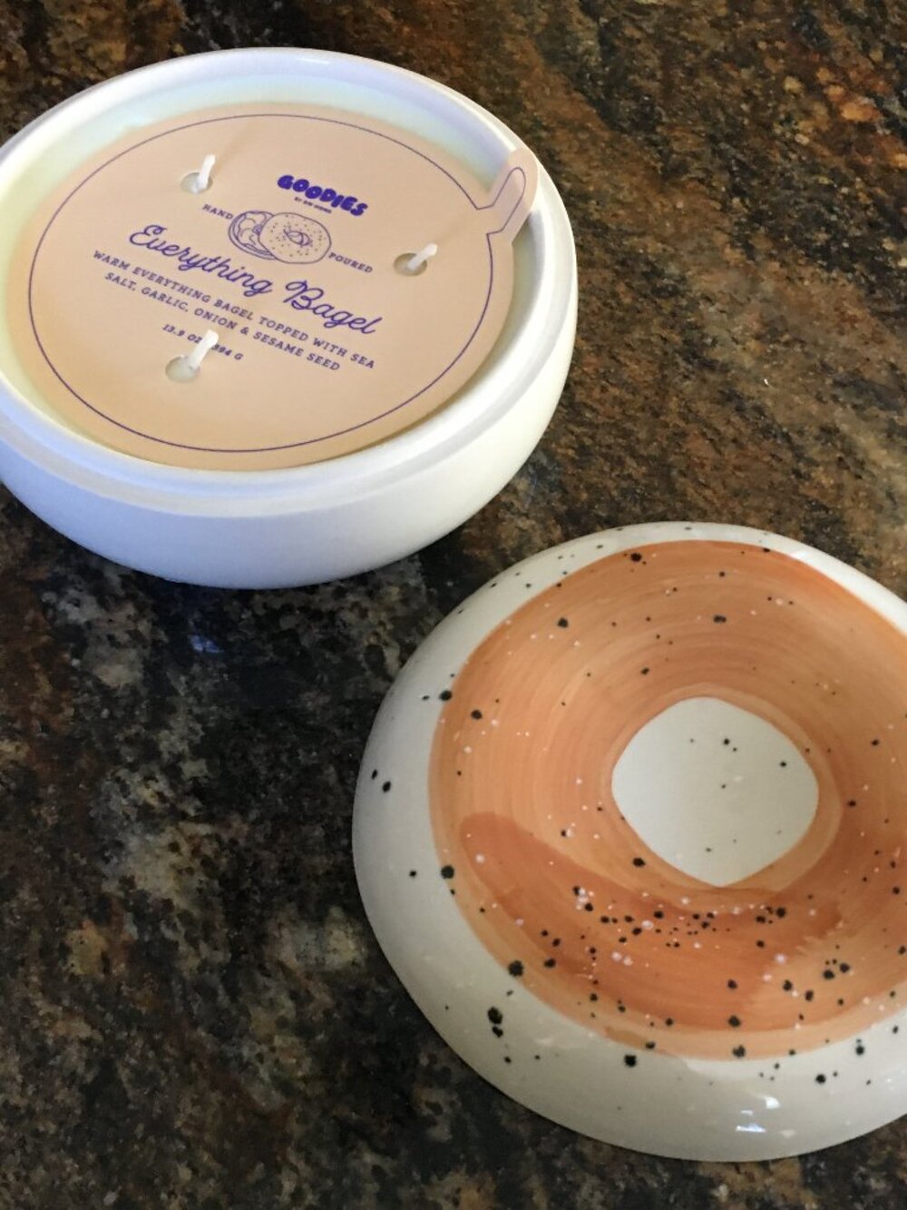 NWT Goodies Everything Bagel 3-Wick Hand Poured Candle 394g Savory Food Scents